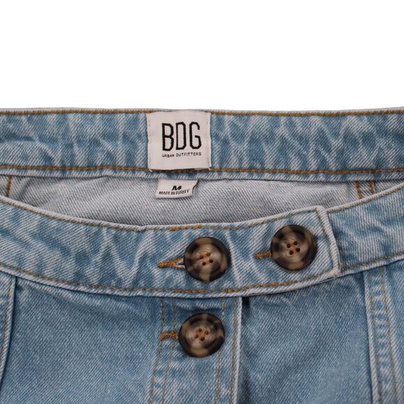 BDG Urban Outfitters Woman's Denim Mini Skirt Size M Horn-Button Front Y2K - Picture 3 of 7